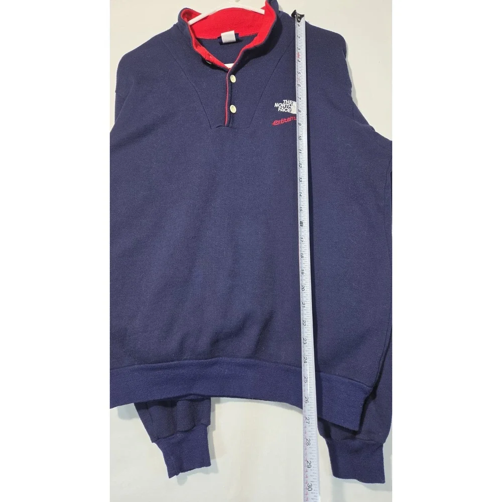 Vintage 1/2 Button Up Sweater XL The North Face Extreme Blue And Red Piping